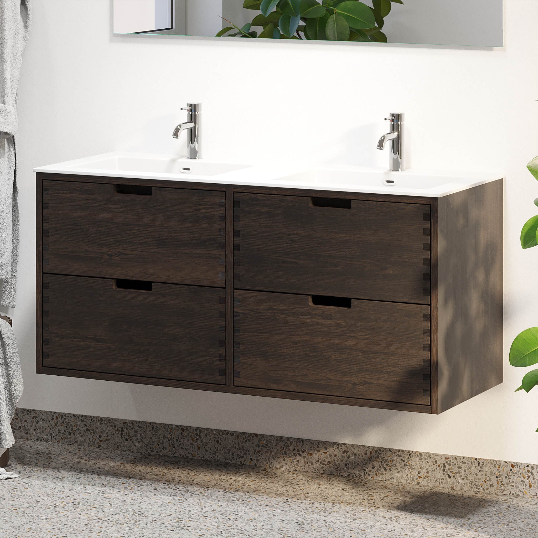 Egeskov, Furniture Set - Basin & Cabinet, Oak Black - 80 cm - MASTERSTORE - 8595677194050 - Furniture Set - Code - 96-080-52-82-40 - 8595677194050
