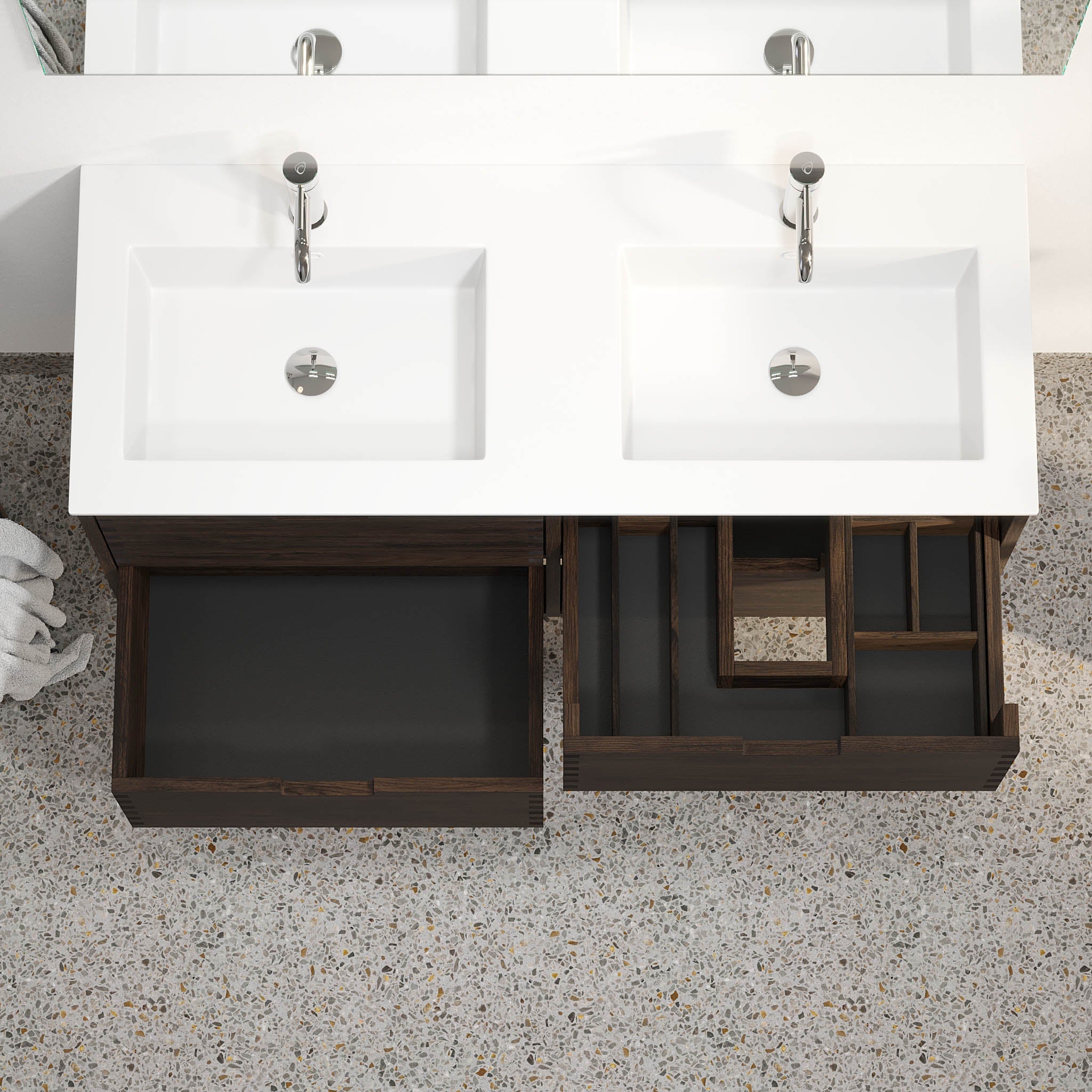 Egeskov, Furniture Set - Basin & Cabinet, Oak Black - 120 cm - MASTERSTORE - 8595677194074 - Furniture Set - Code - 96-120-52-82-40 - 8595677194074