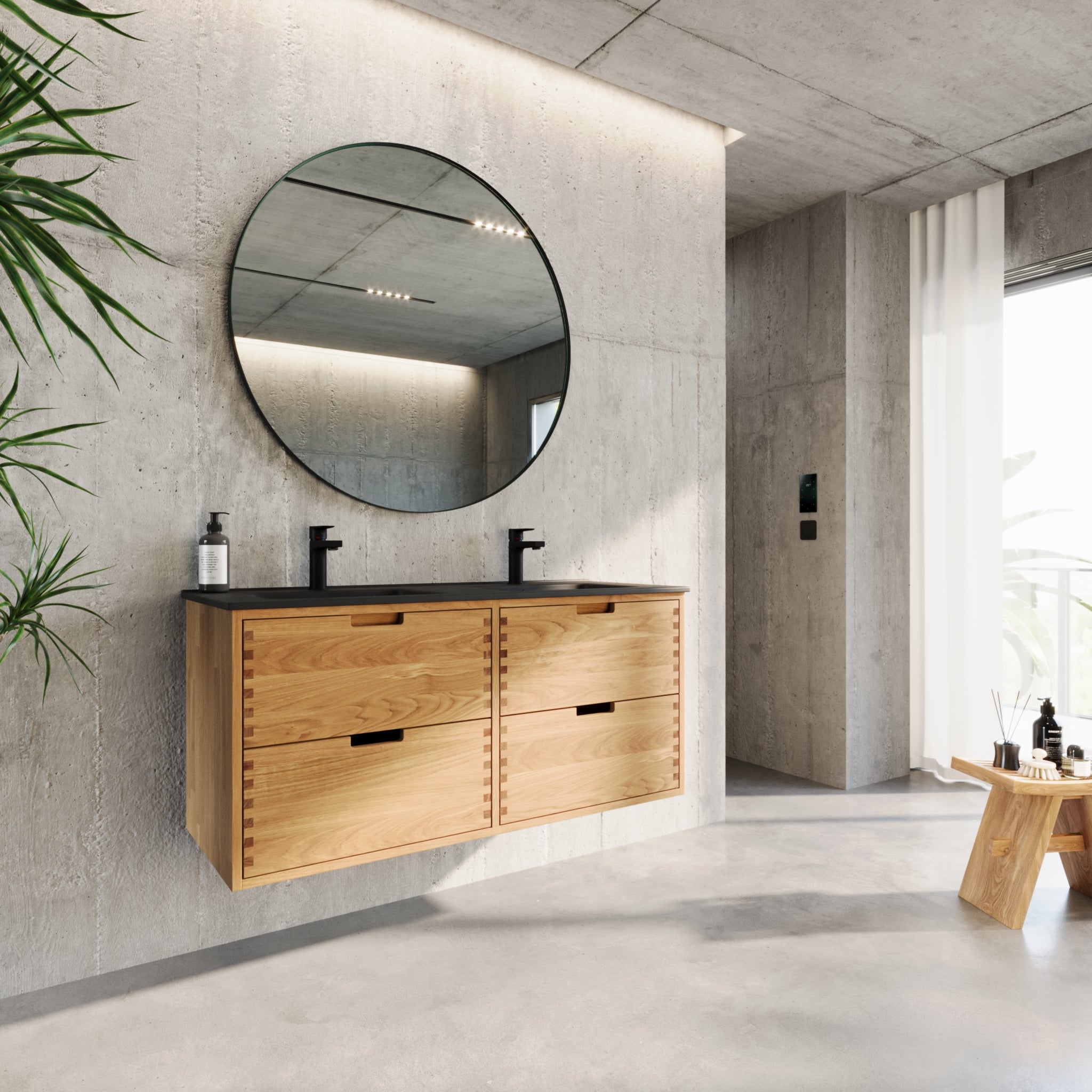 Troldeskoven, Furniture Set - Basin & Cabinet, Oak - 80 cm - MASTERSTORE - 8595677193800 - Furniture Set - Code - 96-080-56-86-40 - 8595677193800