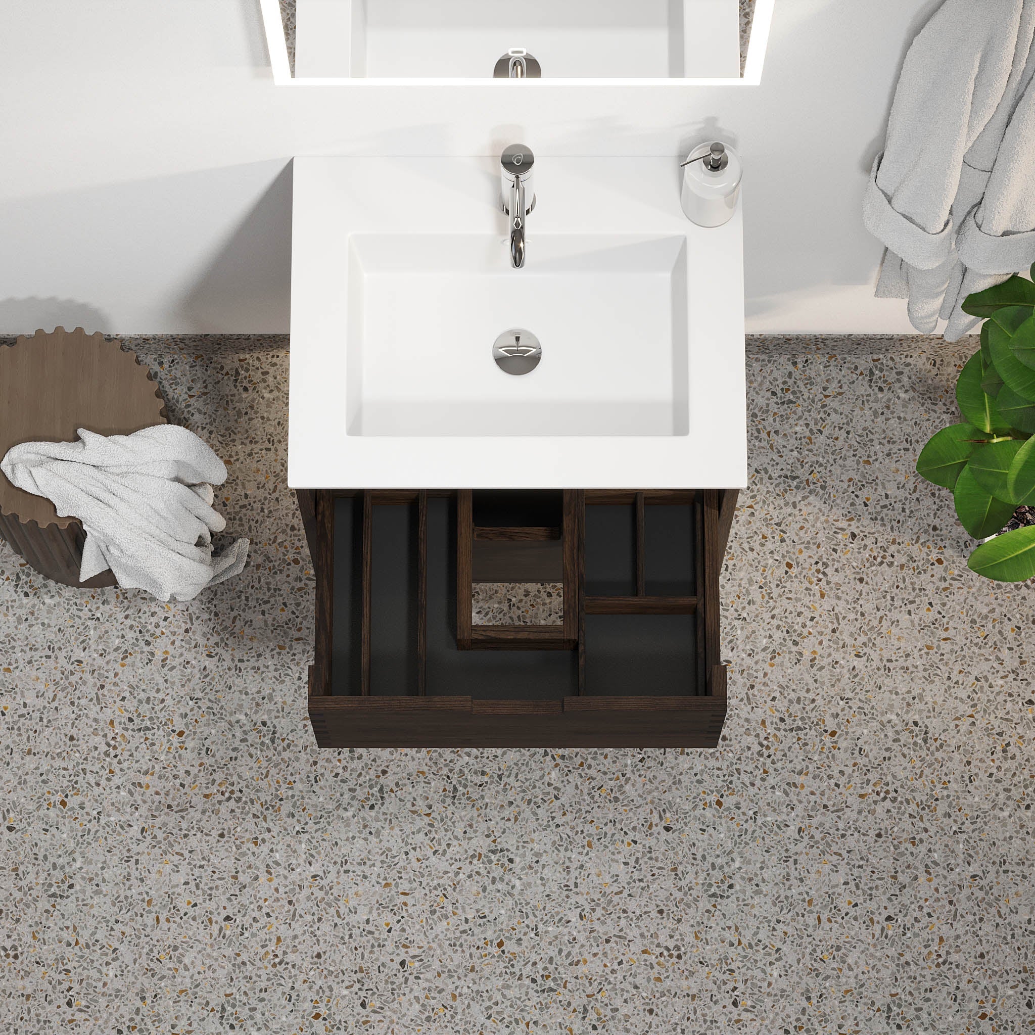 Egeskov, Furniture Set - Basin & Cabinet, Oak Black - 120 cm - MASTERSTORE - 8595677194074 - Furniture Set - Code - 96-120-52-82-40 - 8595677194074