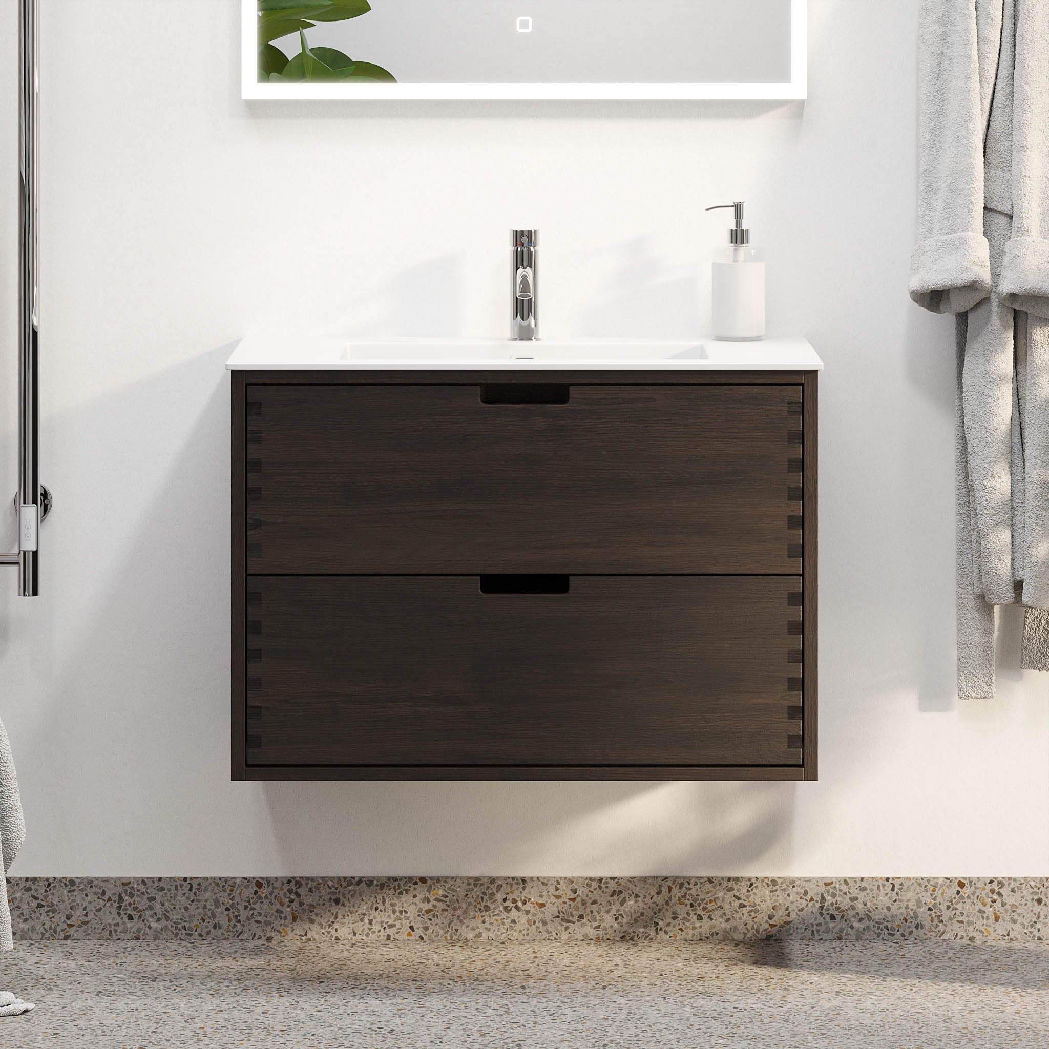 Egeskov, Furniture Set - Basin & Cabinet, Oak Black - 80 cm - MASTERSTORE - 8595677194050 - Furniture Set - Code - 96-080-52-82-40 - 8595677194050