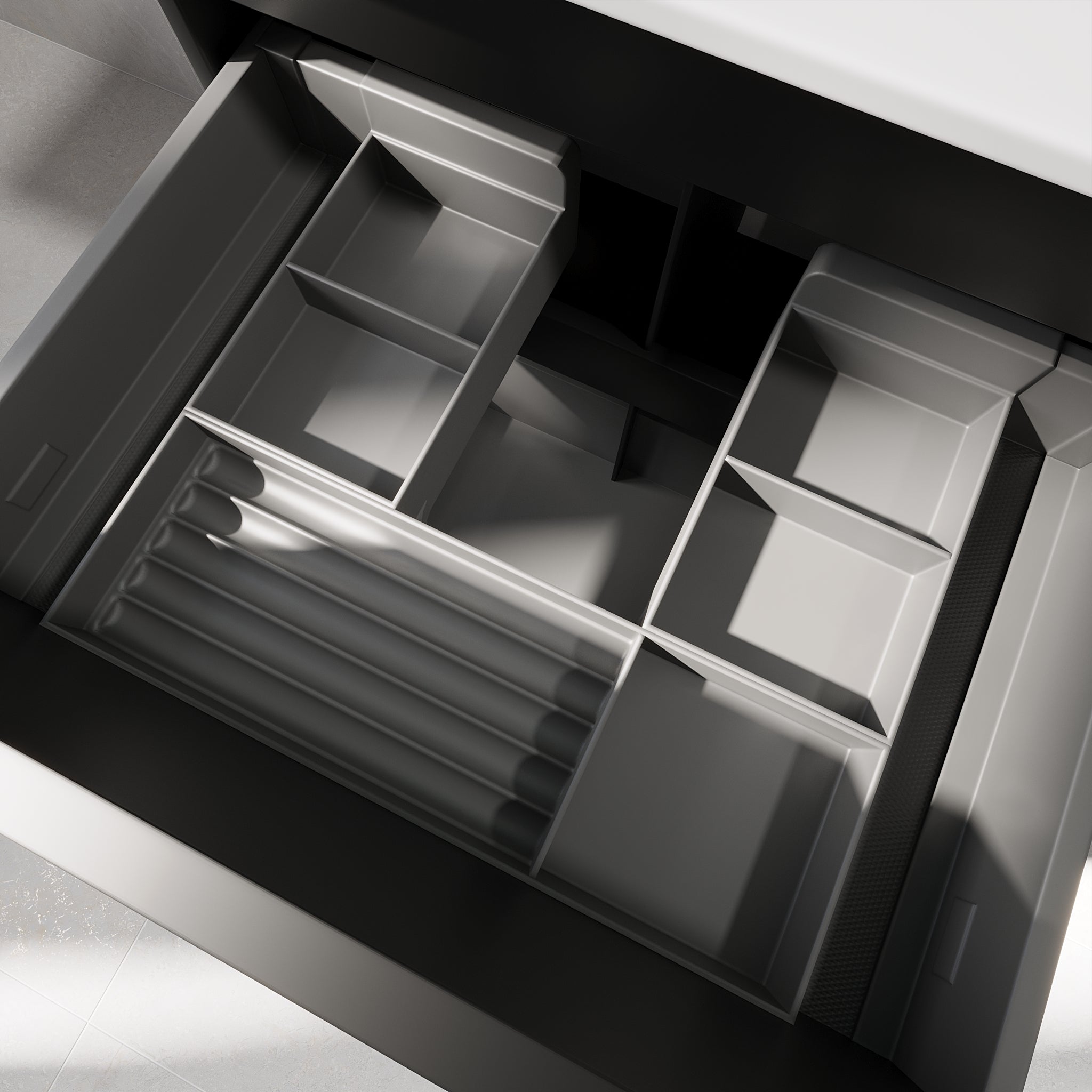 Bardufoss, Furniture Set - Basin & Cabinet, Black Mat - 80 cm - MASTERSTORE - 8595677191073 - Furniture Set - Code - 74-080-14-02-40 - 8595677191073