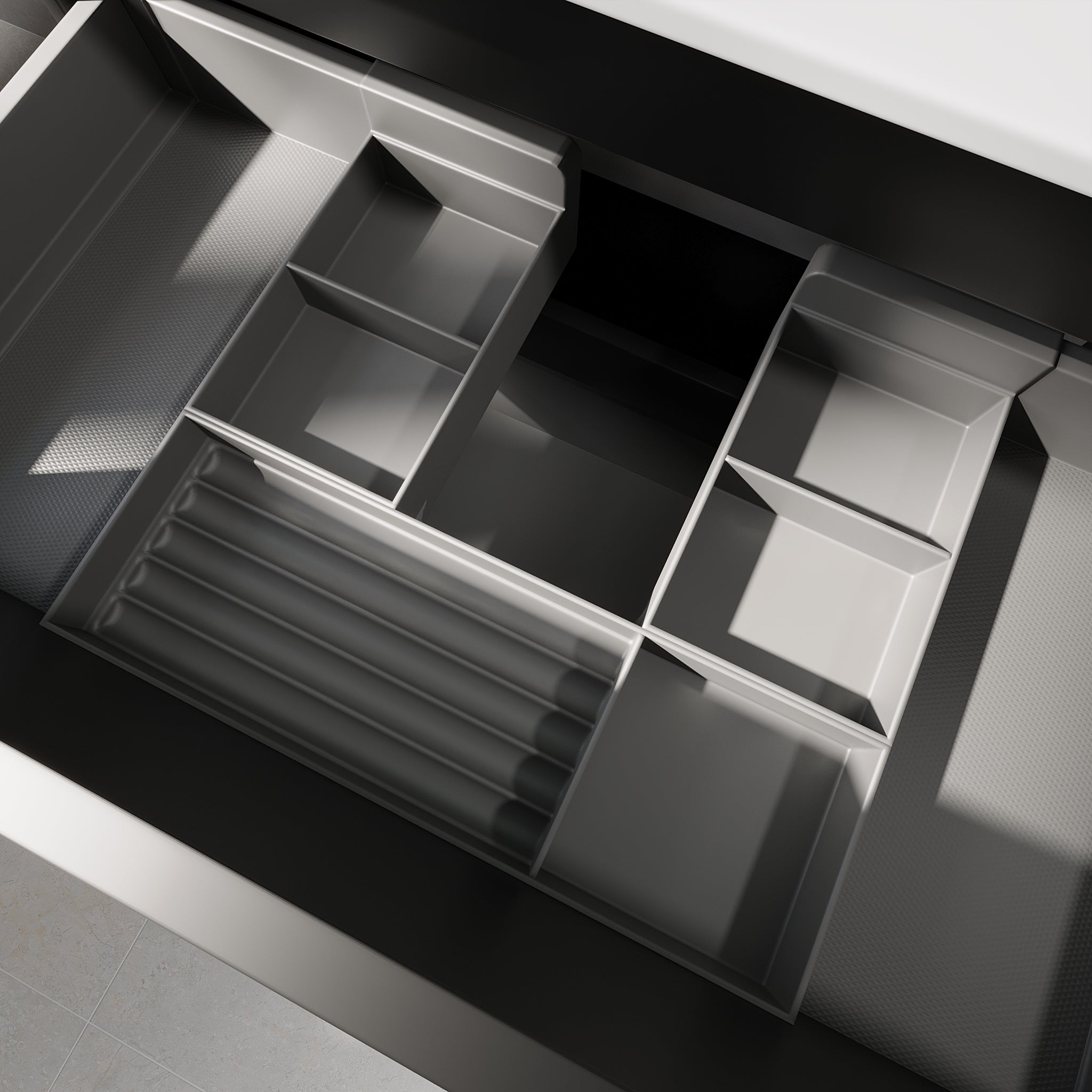 Valmen, Furniture Set - Basin & Cabinet, Black Mat - 115 cm - MASTERSTORE - 8595677177794 - Furniture Set - Code - 70-115-24-02-40 - 8595677177794