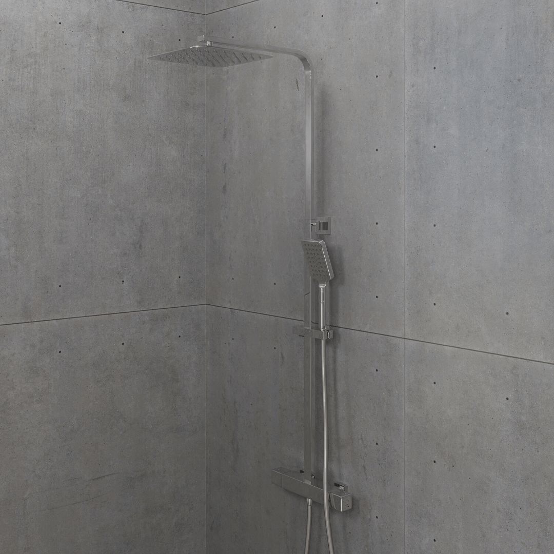 Næsby Brusesæt m/Termostat Armatur og 25 cm Topbruser