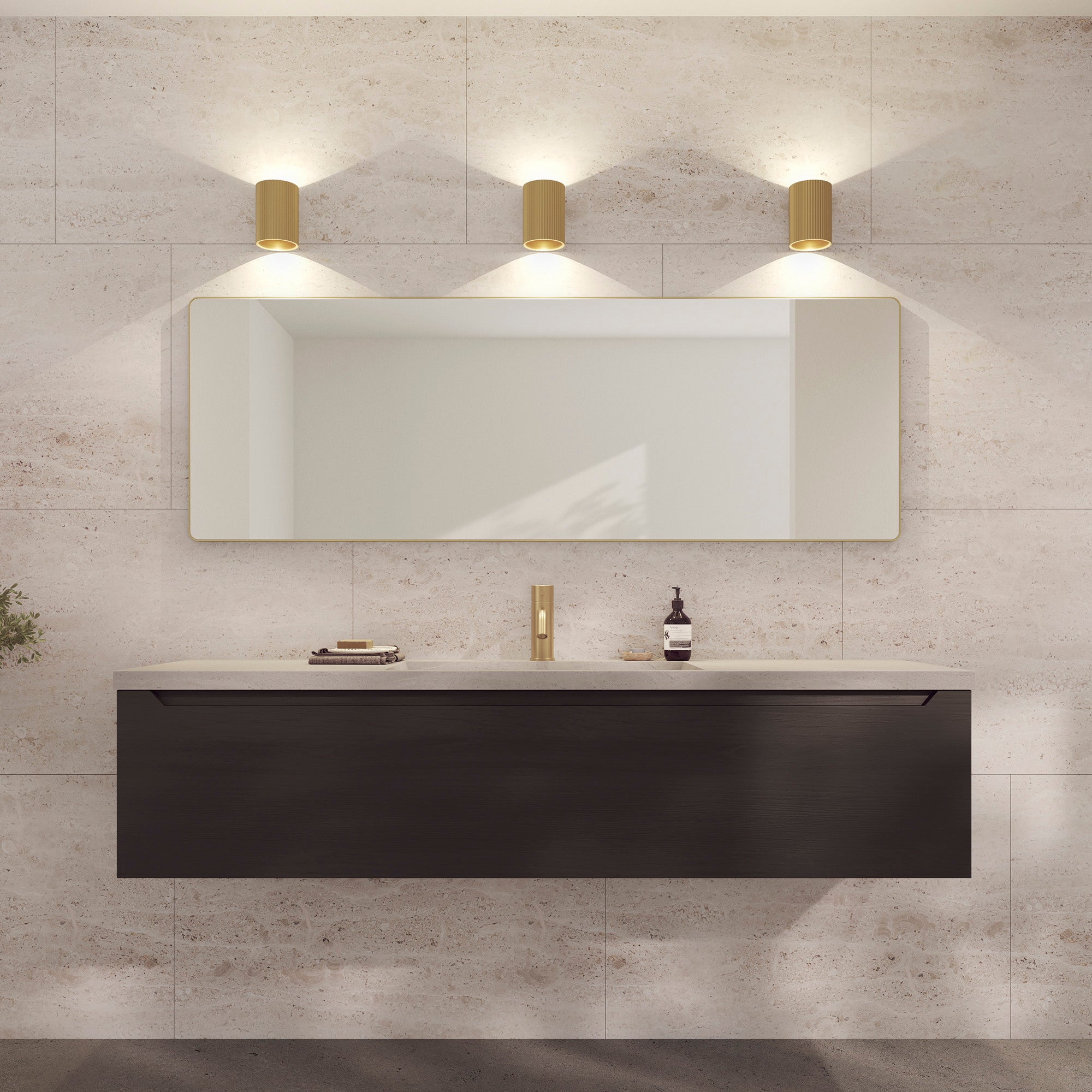 Refine Spejl, Firkantet, Børstet Messing