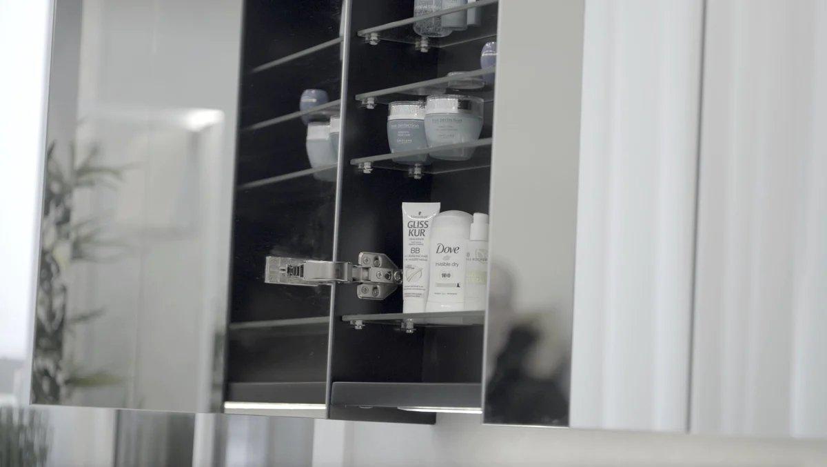 Fjäll LED Spejlskab Med Rund Lysbaldakin - HomeTomato - 02-060-01-02-00 - 8594175643442