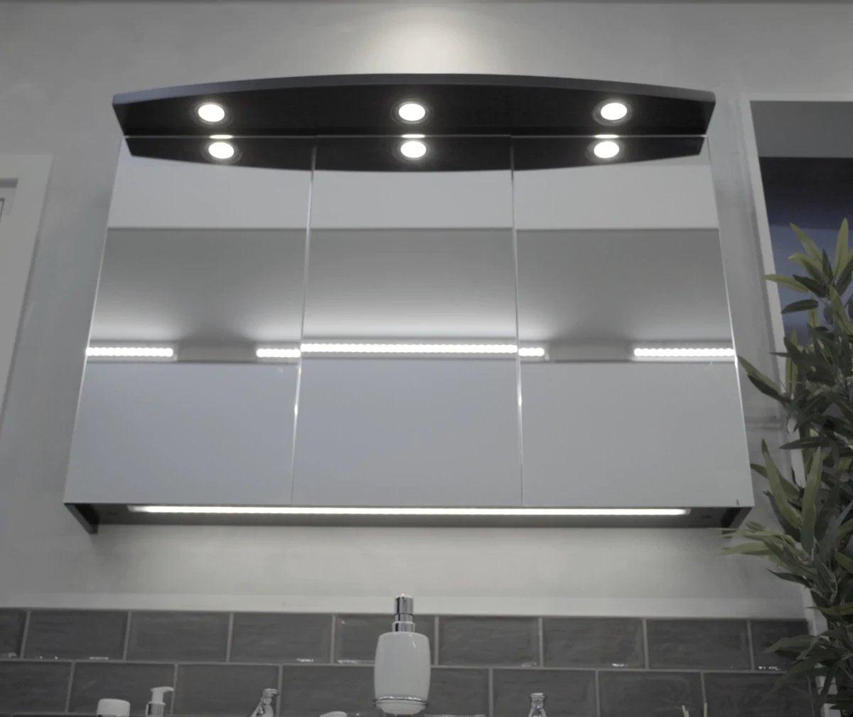 Fjäll LED Spejlskab Med Rund Lysbaldakin - HomeTomato - 02-060-01-02-00 - 8594175643442