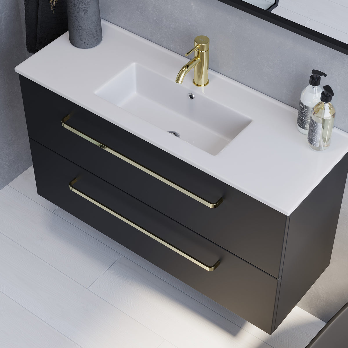 Volda Slimline Badmøbel, Mat Sort