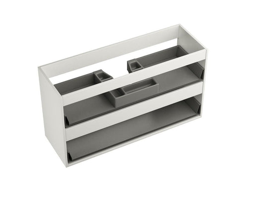 Badeværelsesmøbel Slimline, med 2 skuffer, 100 x 33 x 55 cm, højglans hvid - HomeTomato - 03-100-02-11-00 - 8594175644401