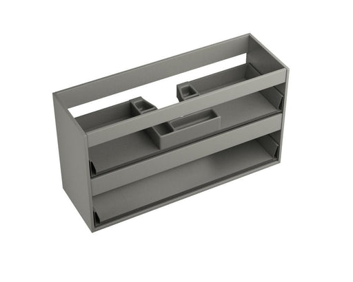 Badeværelsesmøbel Slimline, med 2 skuffer, 100 x 33 x 55 cm, mat grå - HomeTomato - 03-100-02-03-00 - 8594175641370
