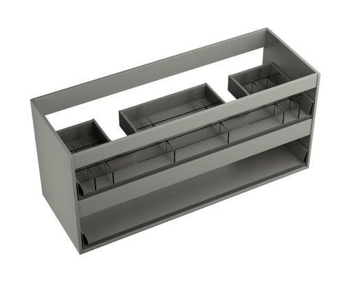 Badeværelsesmøbel standard dobbelt, med 2 skuffer, 120 x 43 x 55 cm, mat grå - HomeTomato - 03-120-01-03-00 - 8594175642940