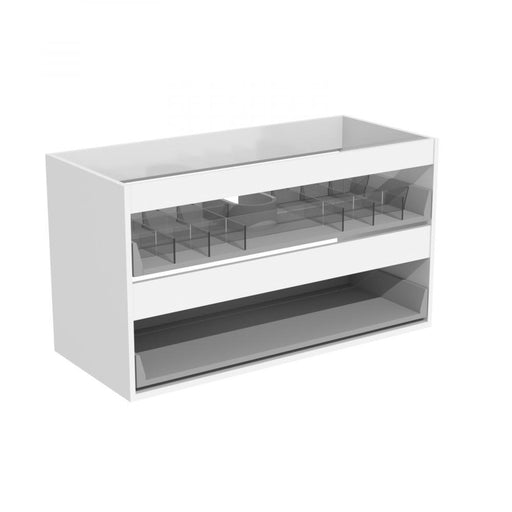 Badeværelsesmøbel standard, med 2 skuffer, 100 x 43 x 55 cm, mat hvid - HomeTomato - 03-100-00-01-00 - 8594175645828