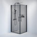 Brusehjørne Firkantet, Tonet Glas, Sort Profil - HomeTomato - 36-809-02-56-00 - 8595677120868