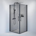 Brusehjørne Firkantet, Tonet Glas, Sort Profil - HomeTomato - 36-901-02-56-00 - 8595677121124