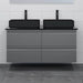 Copenhagen Badmøbelsæt M. Ljørdal Vask, Mat Grå - HomeTomato - Copenhagen 120 grå-sort - 2x60 - dobbelt vask -