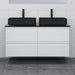 Copenhagen Badmøbelsæt M. Ljørdal Vask, Mat Hvid - HomeTomato - Copenhagen 120 sort-hvid - 2x60 - dobbelt vask -