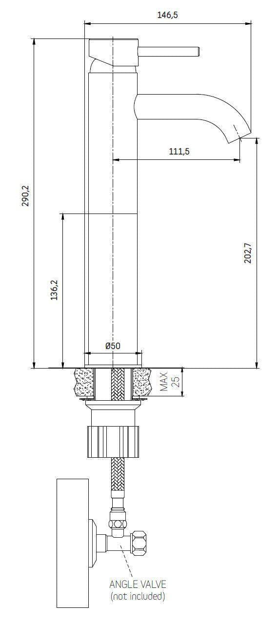 Dragør Højt Håndvaskarmatur - HomeTomato - 28-005-02-01-00 - 8595677133530
