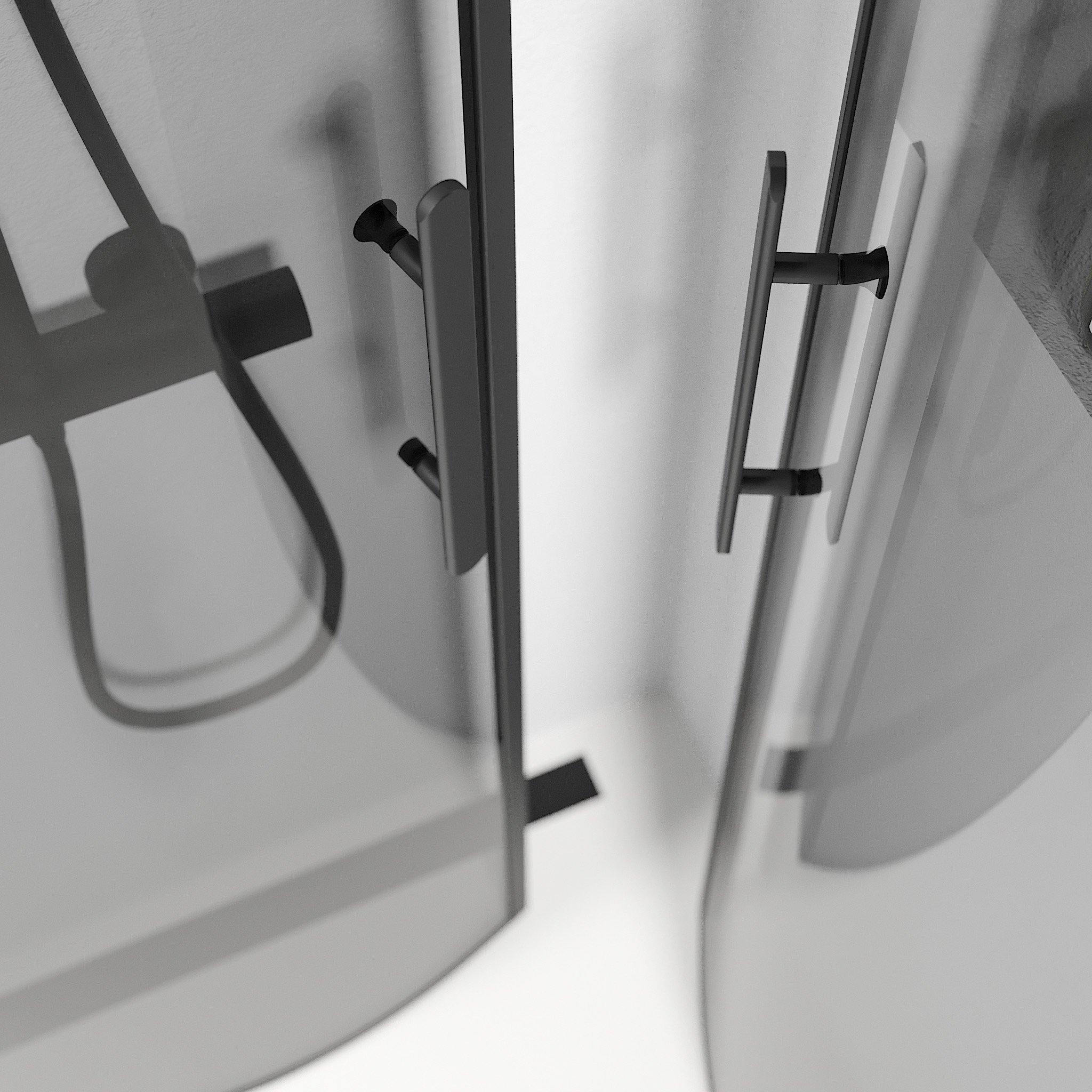 Fjäll Brusehjørne, Buet, Sort Profil, Tonet Glas - HomeTomato - 35-801-02-56-00 - 8595677119374