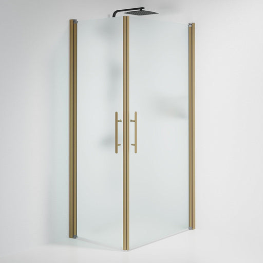 Fjäll Brusehjørne, Firkantet, Bronze Profil, Frostet Glas - HomeTomato - 36-701-70-55-00 - 8595677155396