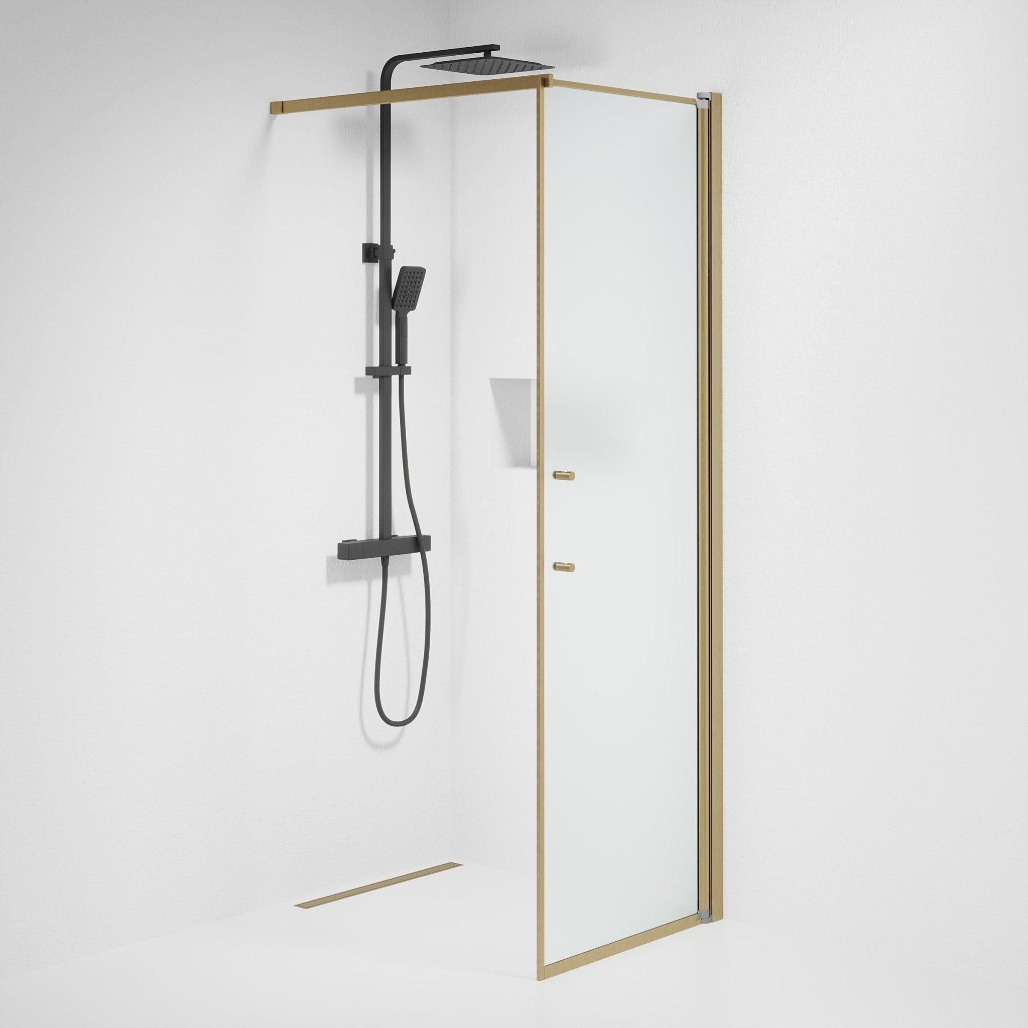 Fjäll Brusevæg, Bronze Profil, Frostet Glas - HomeTomato - 39-070-70-55-00 - 8595677155587