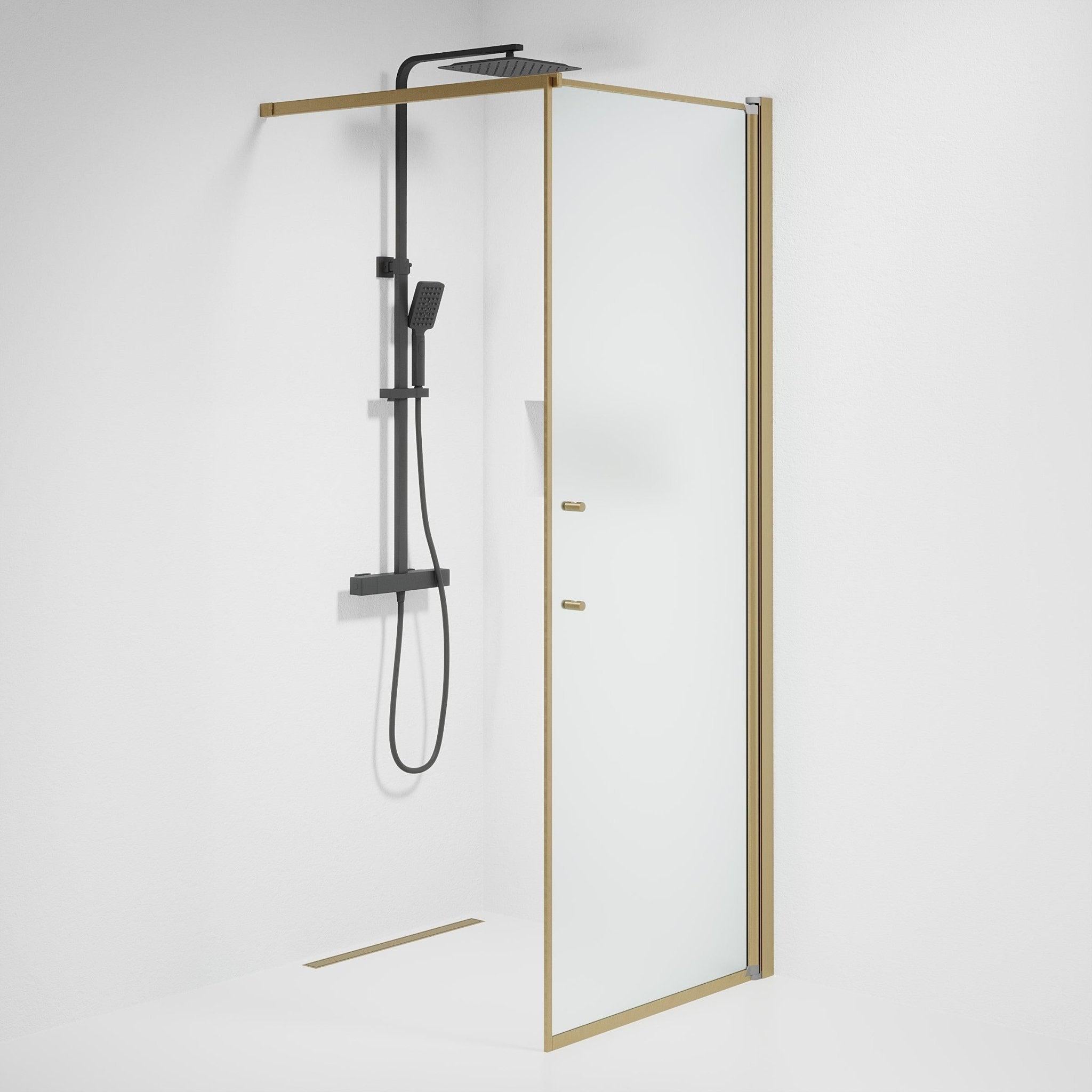 Fjäll Brusevæg, Bronze Profil, Frostet Glas - HomeTomato - 39-080-70-55-00 - 8595677155594