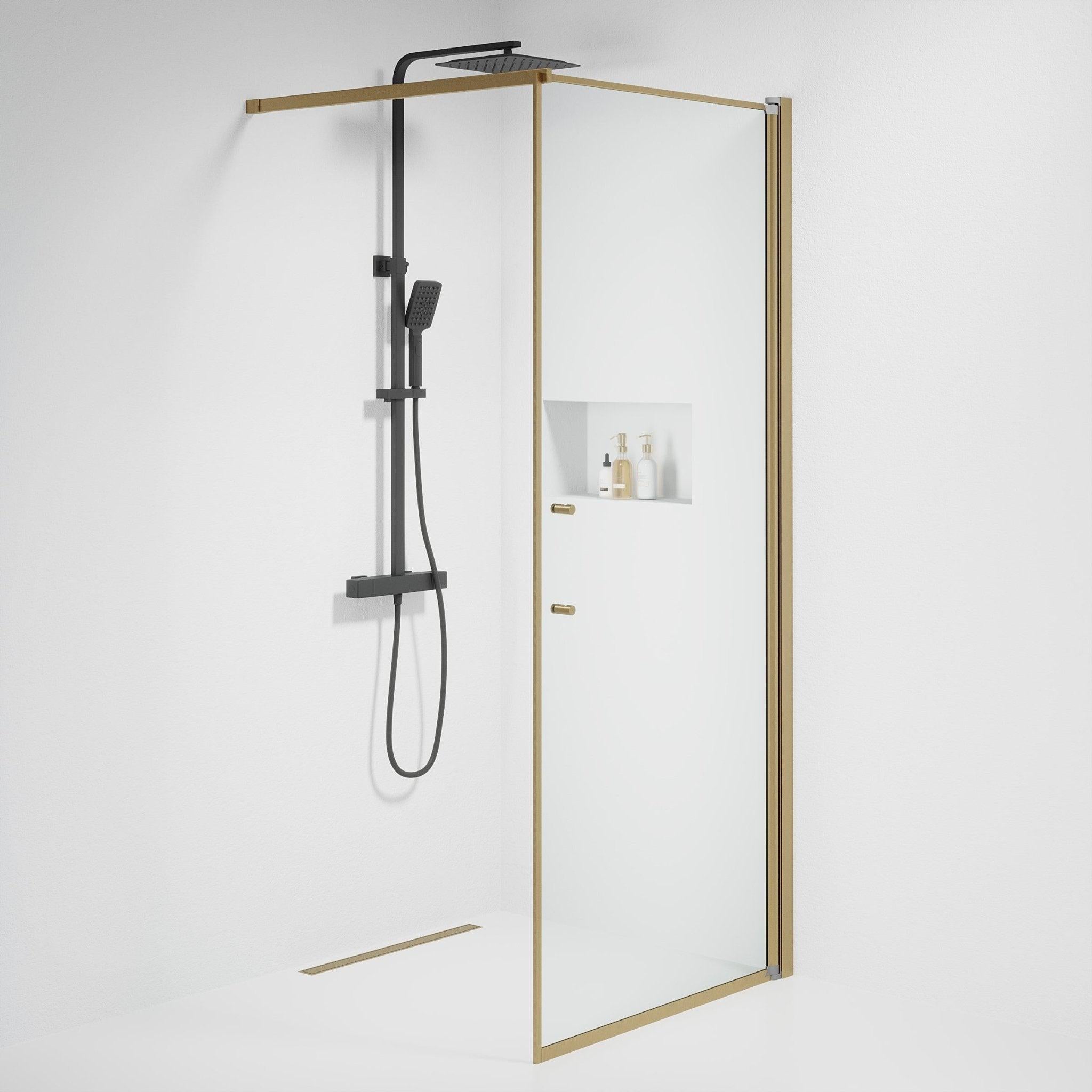 Fjäll Brusevæg, Bronze Profil, Klar Glas - HomeTomato - 39-090-70-50-00 - 8595677155563