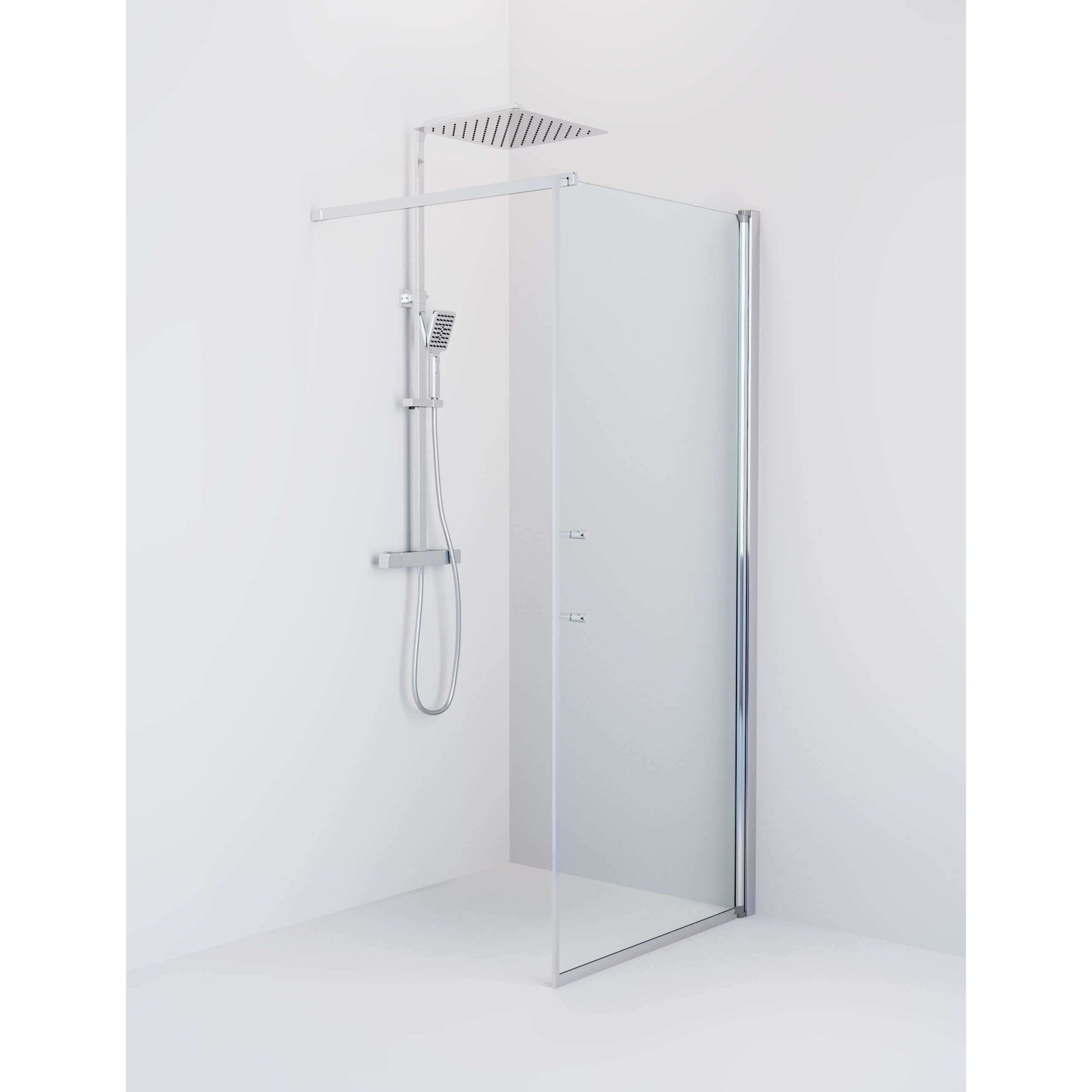 Fjäll Brusevæg, Krom Profil, Klar Glas - HomeTomato - 39-080-60-50-00 - 8595677121537