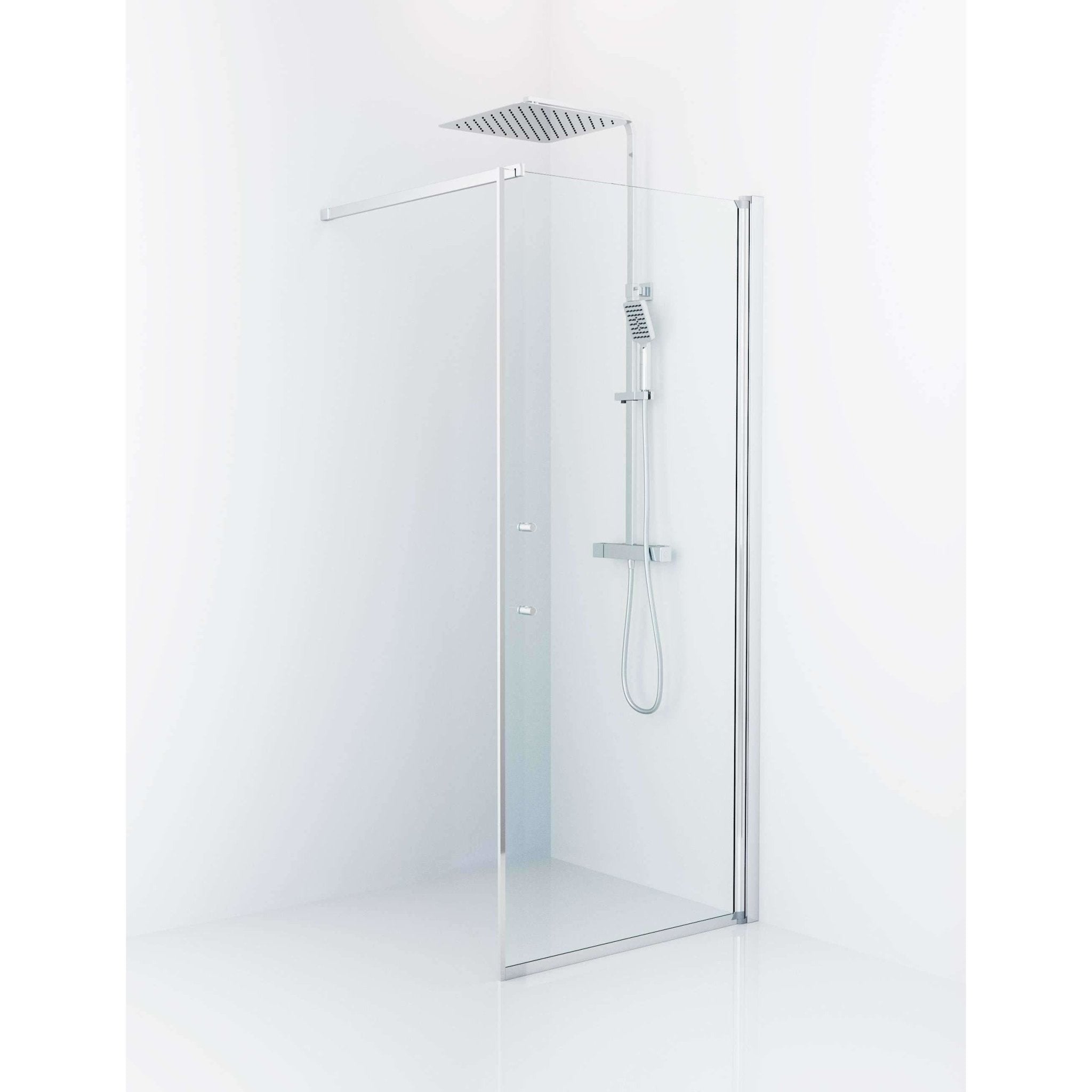 Fjäll Brusevæg, Krom Profil, Klar Glas - HomeTomato - 39-080-60-50-00 - 8595677121537