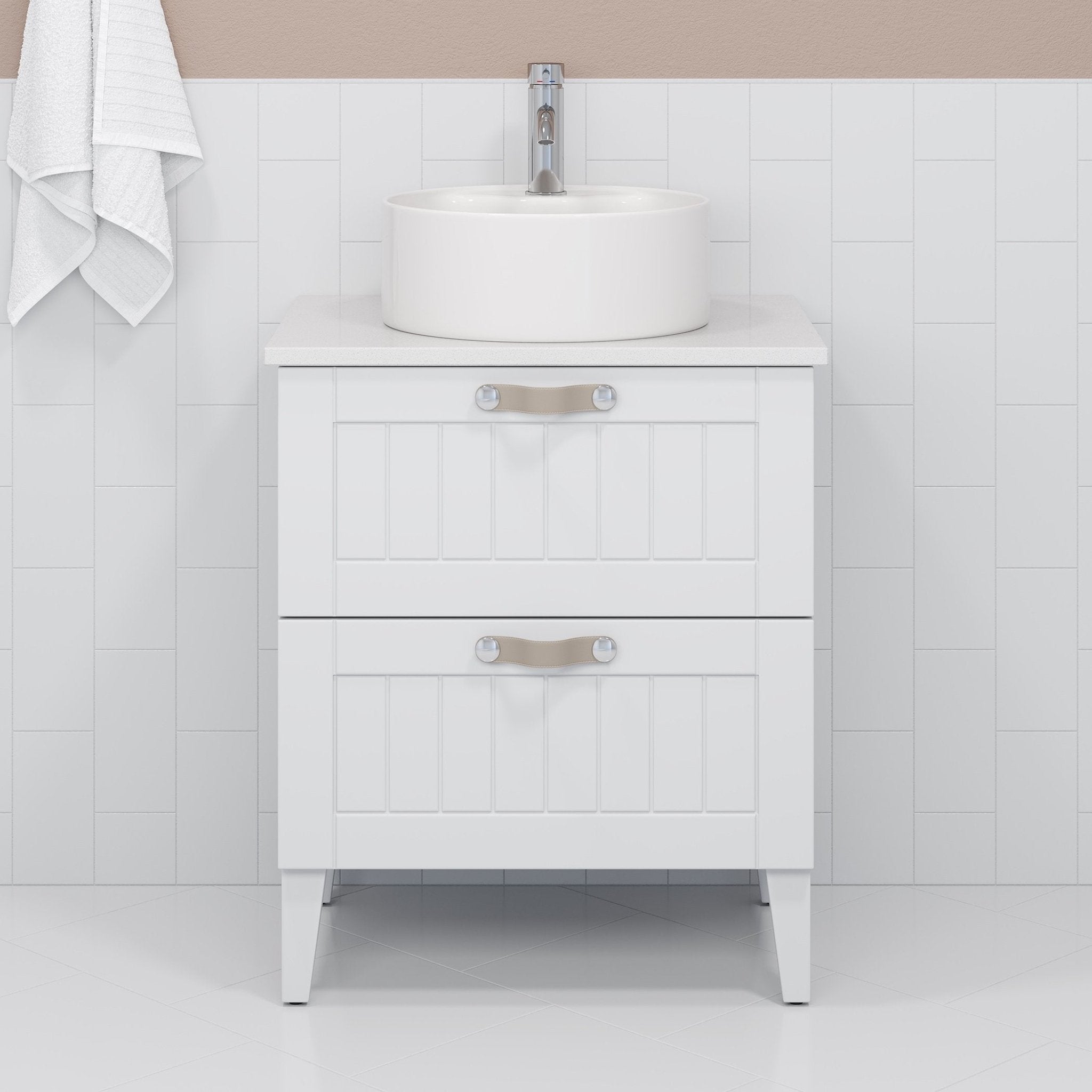 Fritstående Porcelænshåndvask Vikedal - HomeTomato - 06-038-09-11-00 - 8594175641530