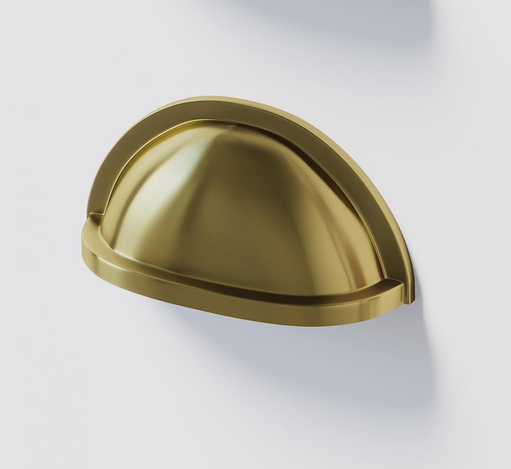 greb D, 2 stk, 8 cm, børstet/mat messing - HomeTomato - 07-008-04-70-00 - 8595677130591