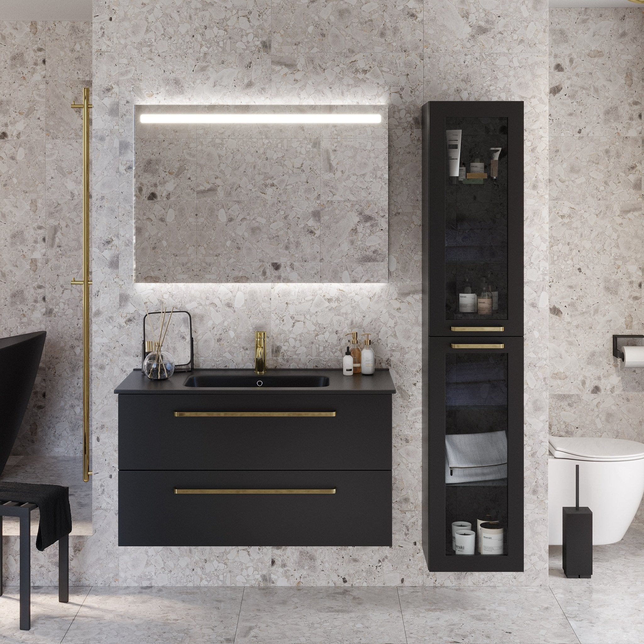 Højskab Vienna Magic Gold - HomeTomato - Højskab Fjäll Exclusive Vienna, BLACK & GOLD -