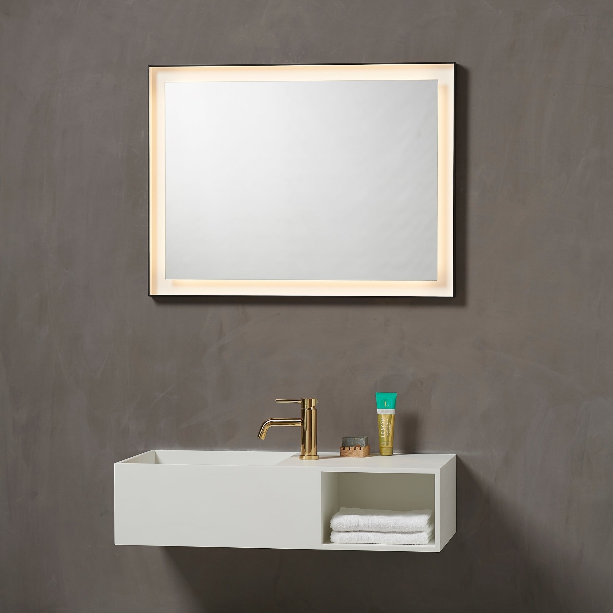 LED Spejl Pisa, Firkantet, 80 x 60 cm - HomeTomato - 3443457246 - 5705387004720