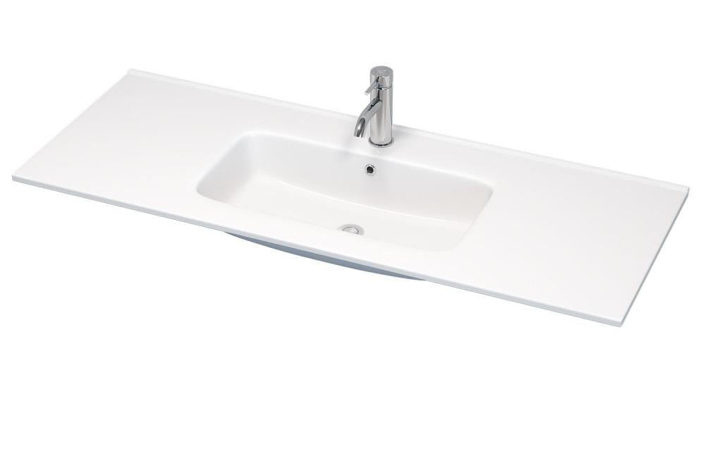 vask - 120 cm, Lillesand, standard, enkelt afløb, hvid porcelæn - HomeTomato - 06-120-27-11-00 - 8595677133646