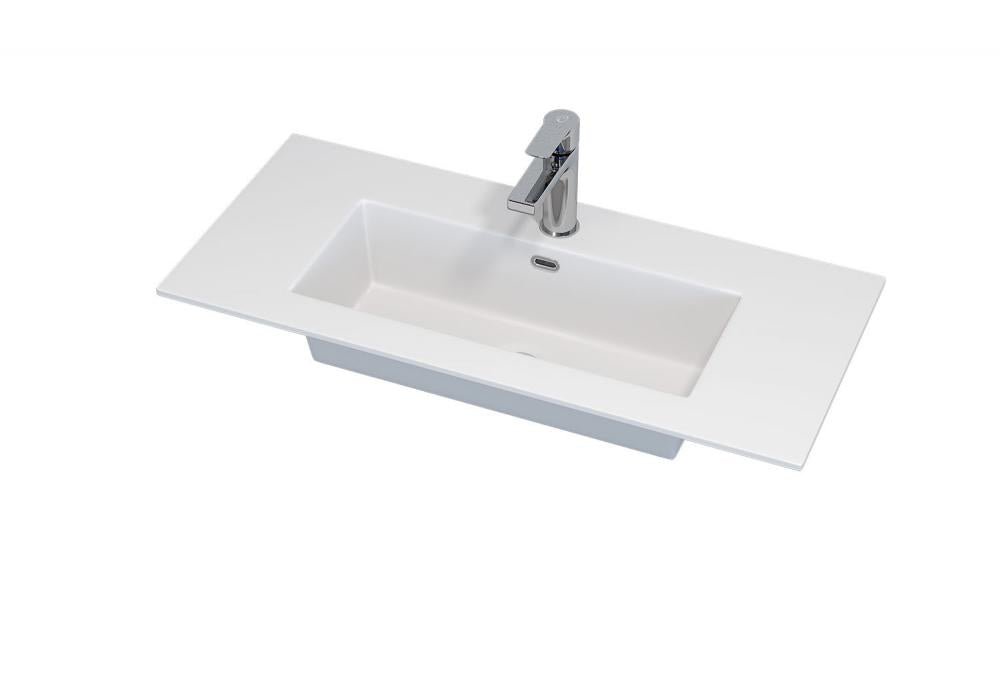 vask - 80 cm, Haraldslund, Slimline, mat hvidr - Solid Surface - HomeTomato - 06-080-80-01-00 - 8595677135633