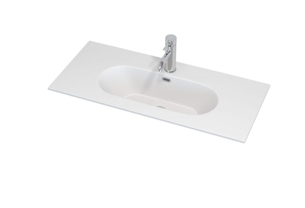 vask - 80 cm, Risinge, Slimline, mat hvid - Solid Surface - HomeTomato - 06-080-70-01-00 - 8595677135541